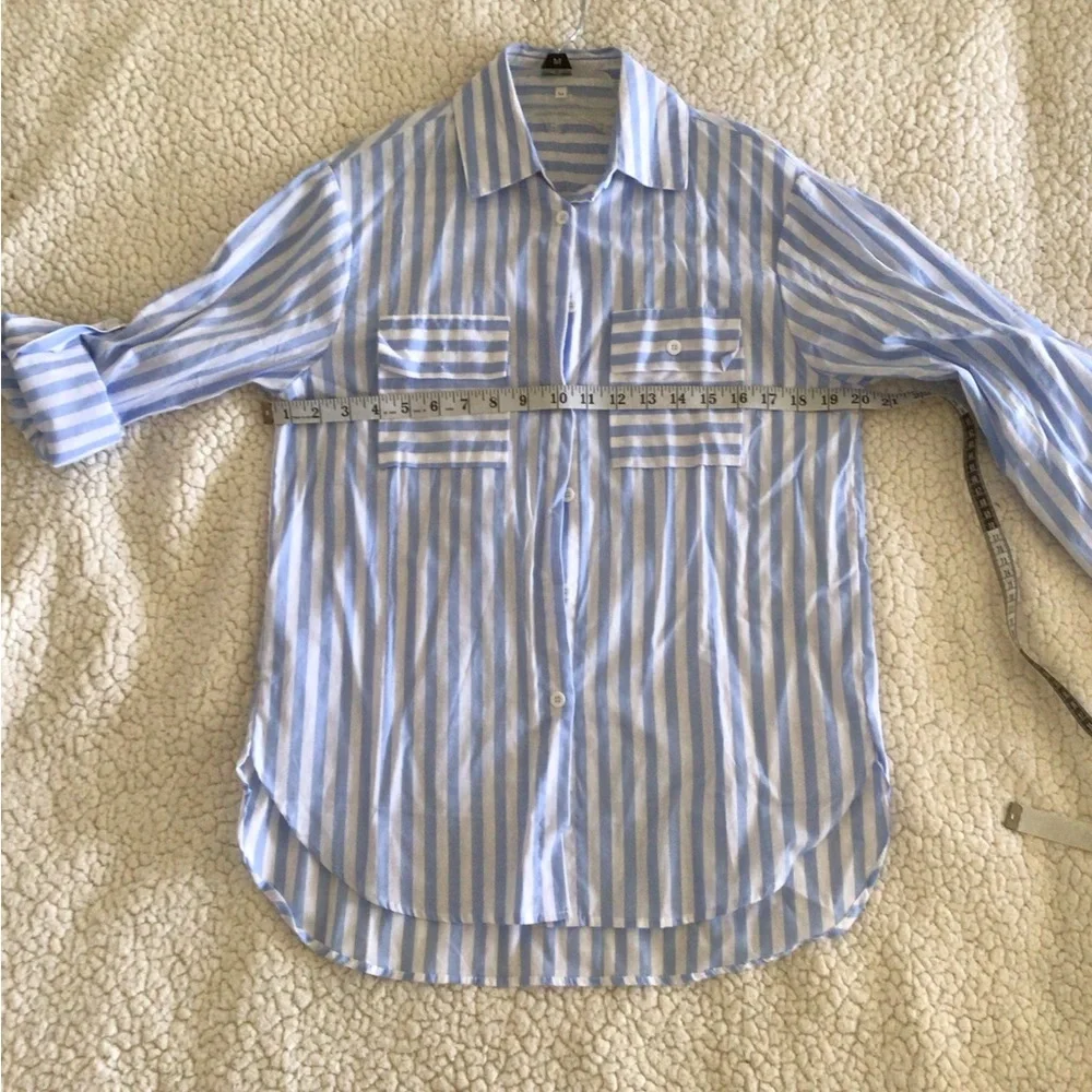 Striped Button-Up Shirts in Red and Blue - Picture 4 of 9